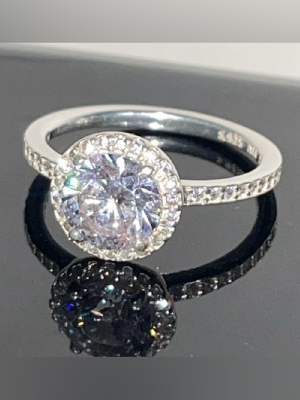 NEW Condition Pandora 925 Sterling Silver Halo Ring with CZ Stones Size: 5